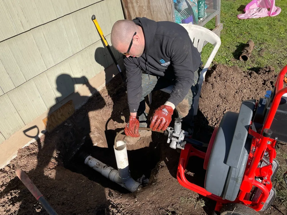Foundation trench work at a home