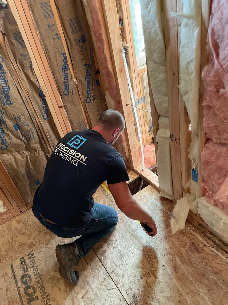 Plumber on a residential service call