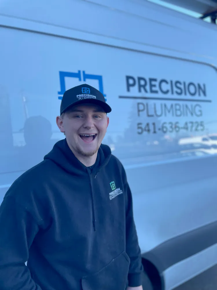 Excavator on a residential plumbing job