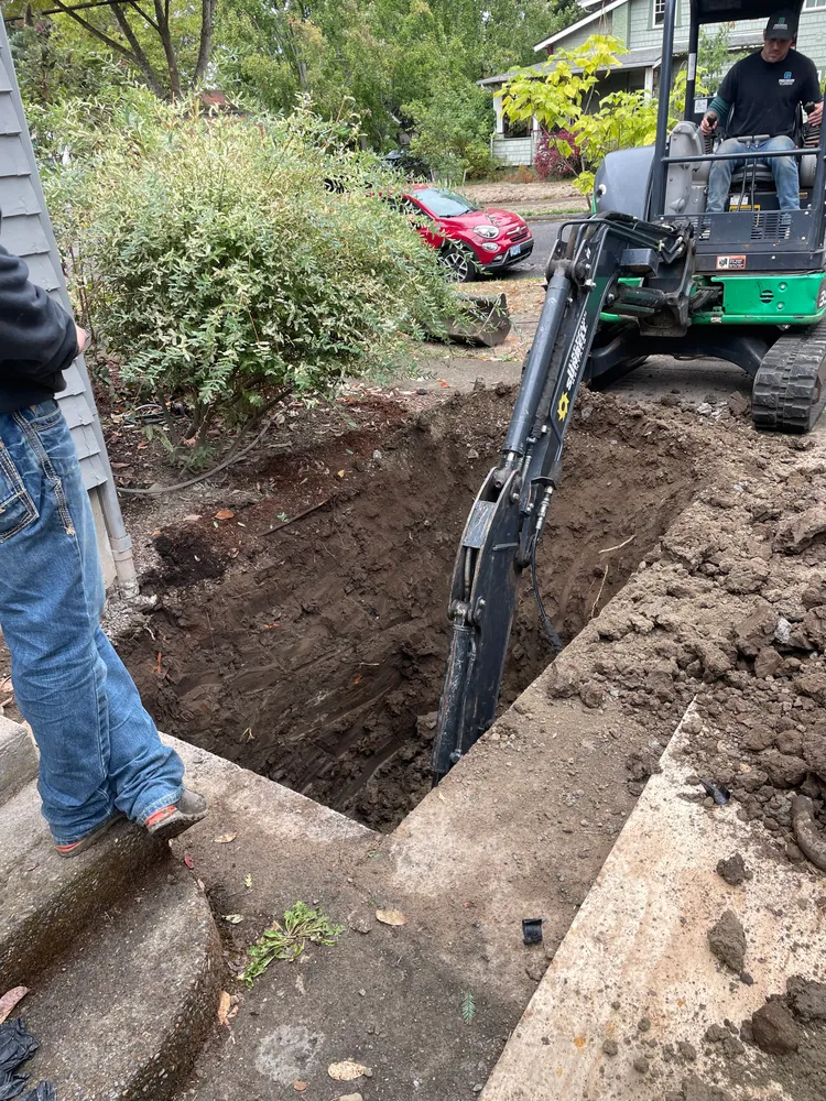 Open trench for a water service line