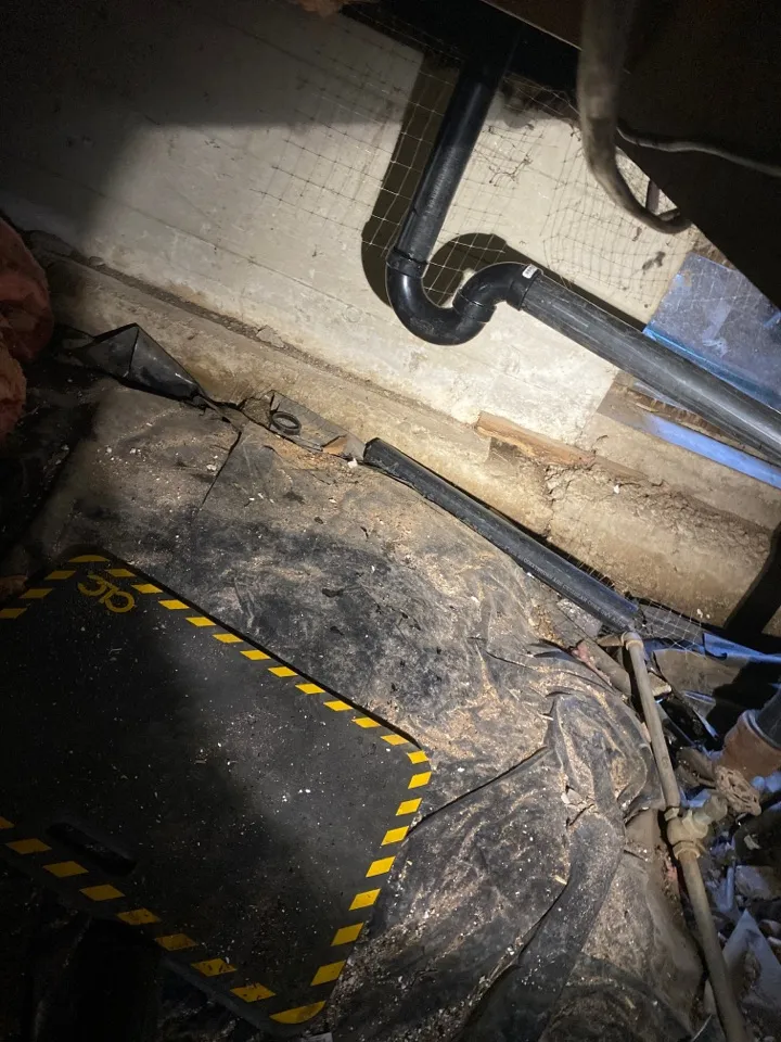 New sewer pipe laid in an open trench